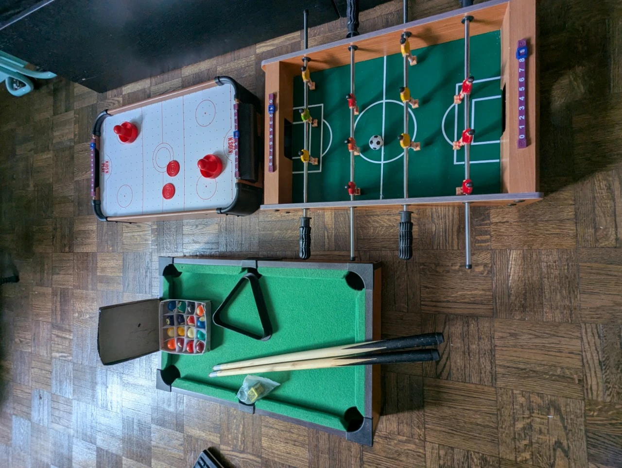 Table top Air Hockey, Soccer, Pool table - 25 each or $60 for  3 - photo 2