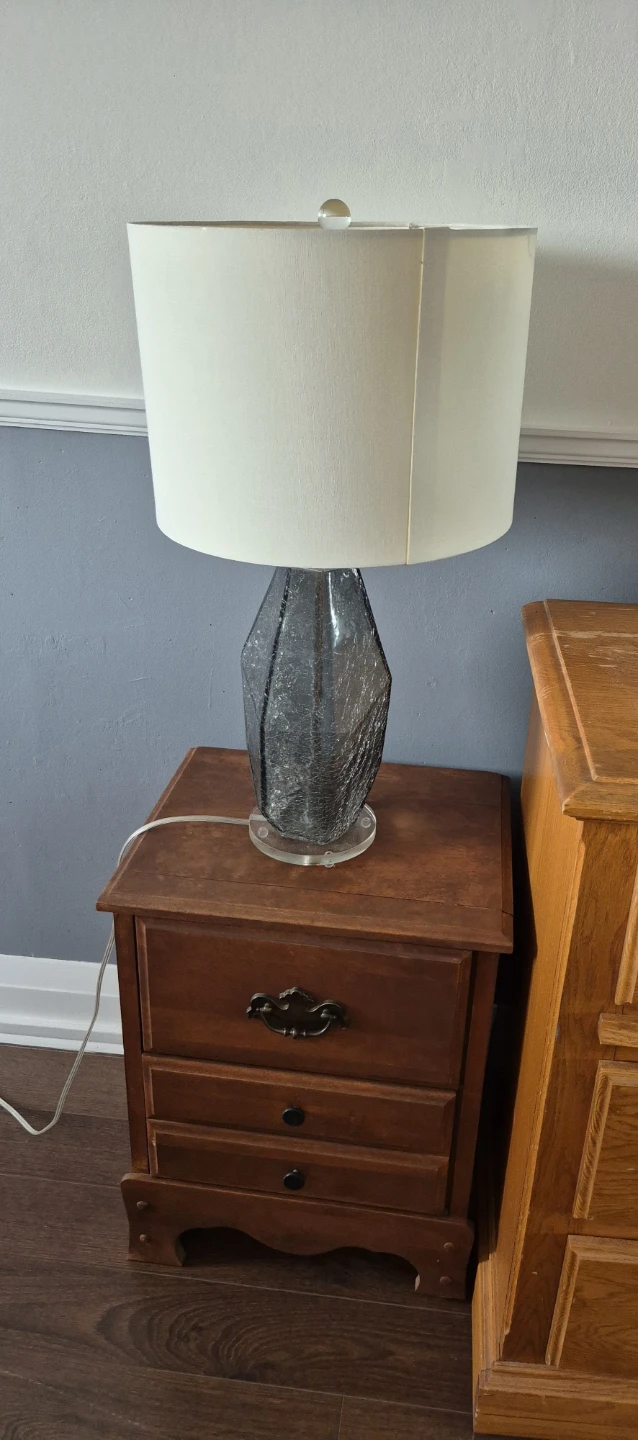 Table Lamp and Night Table with two Drawers
