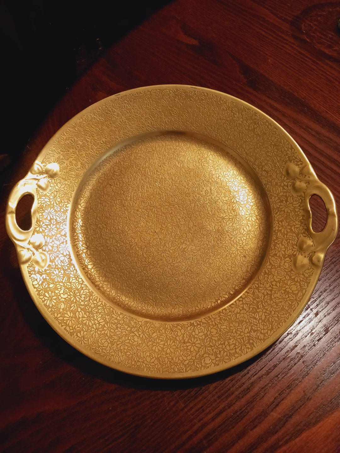 24K Gold Thomas Bavaria  Floral Serving Platter - photo 3