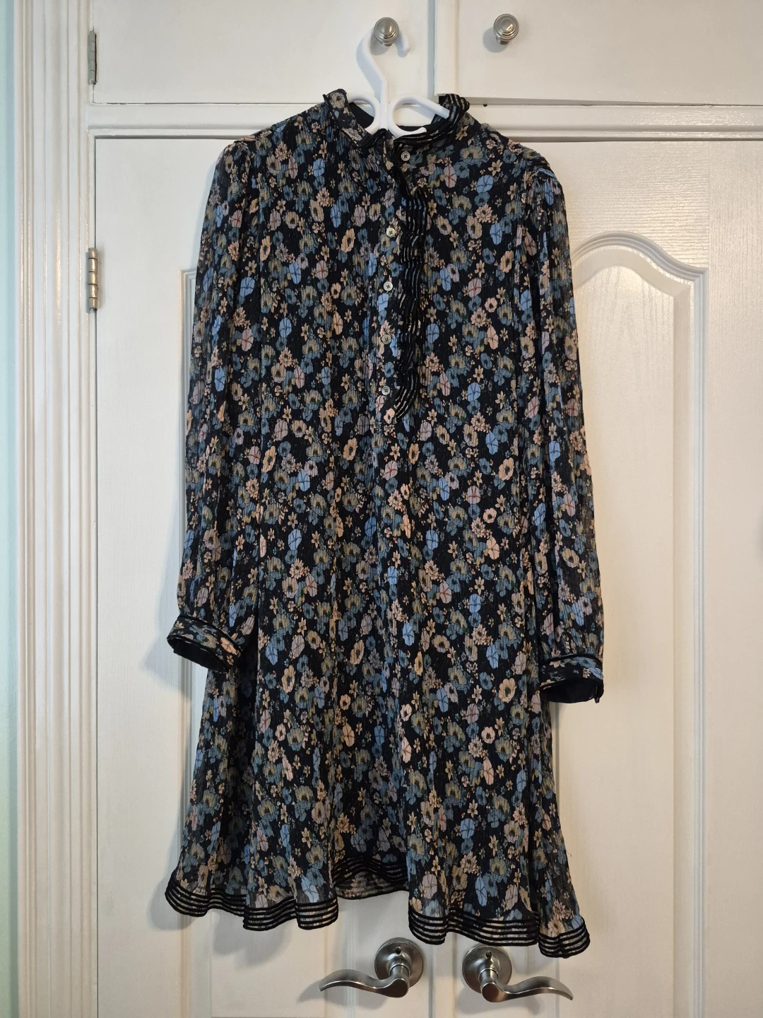 Size 12 (L/XL) Tory Burch Deneuve Floral Plissé Pleated Dress - photo 4