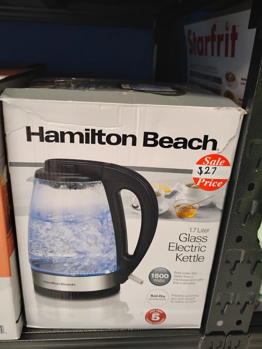 Hamilton Beach 1.7 Liter Glass Electric Kettle