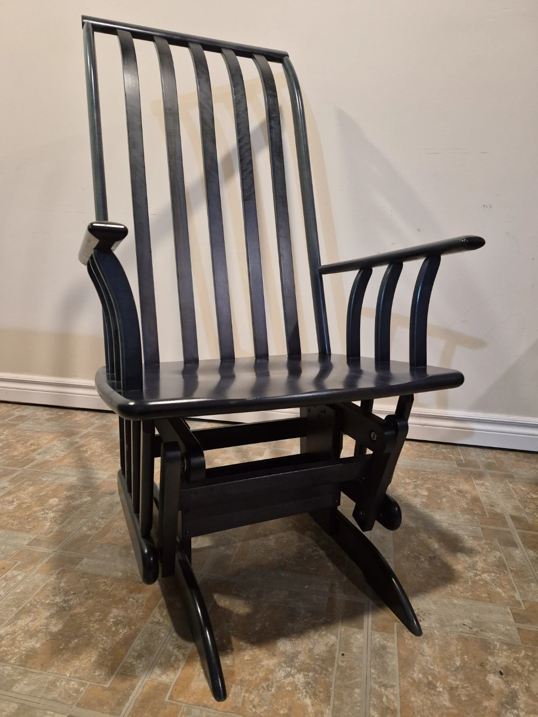 Dark Blue Glider Rocker Chair with Cushions