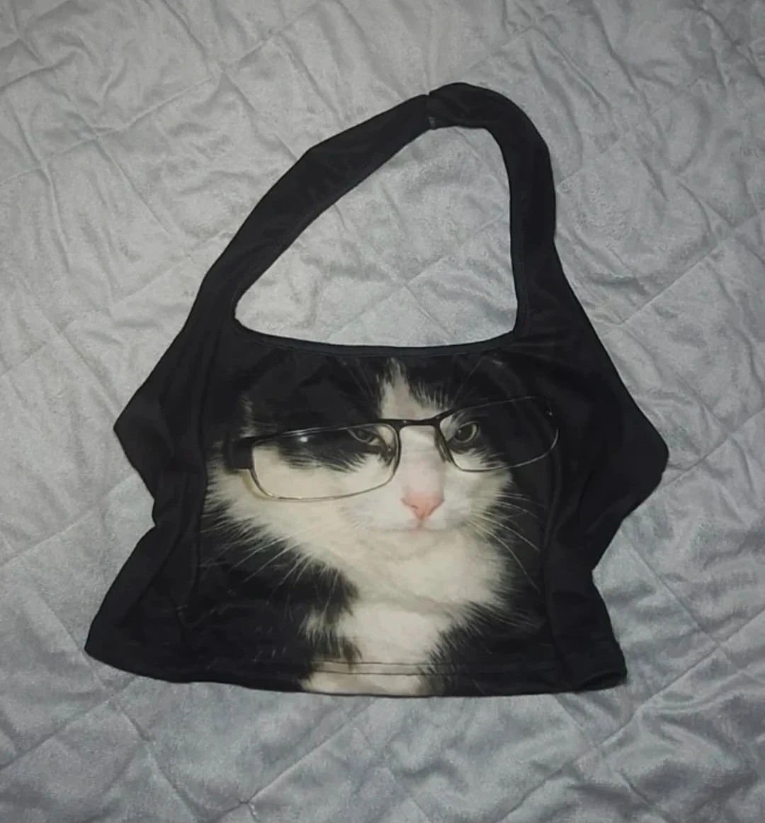 SHEIN Cat Graphic Halter Top