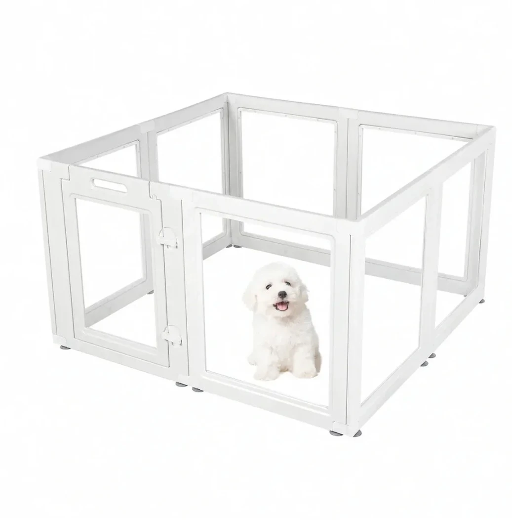 EVERFRONT Clear Acrylic Playpen – 24" – 10 Panels – Like New - photo 4