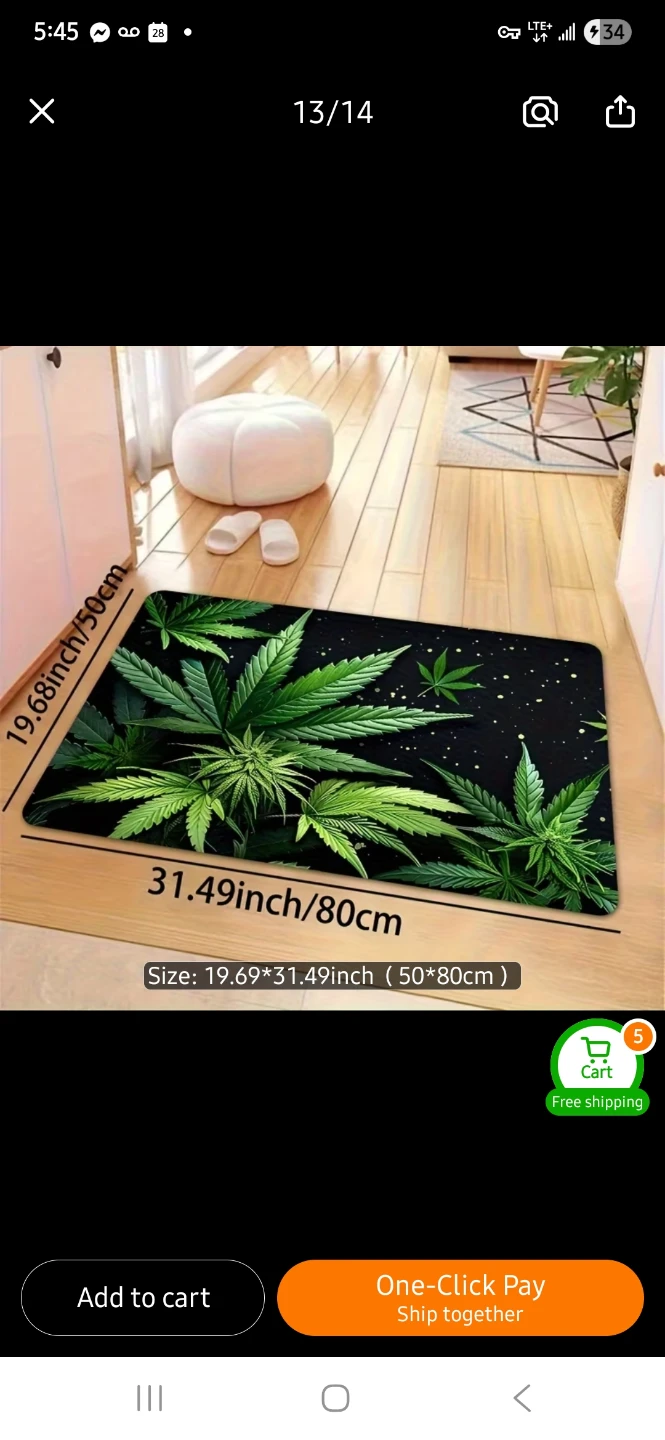NEW Marijuana Leaf Design Mat 💚