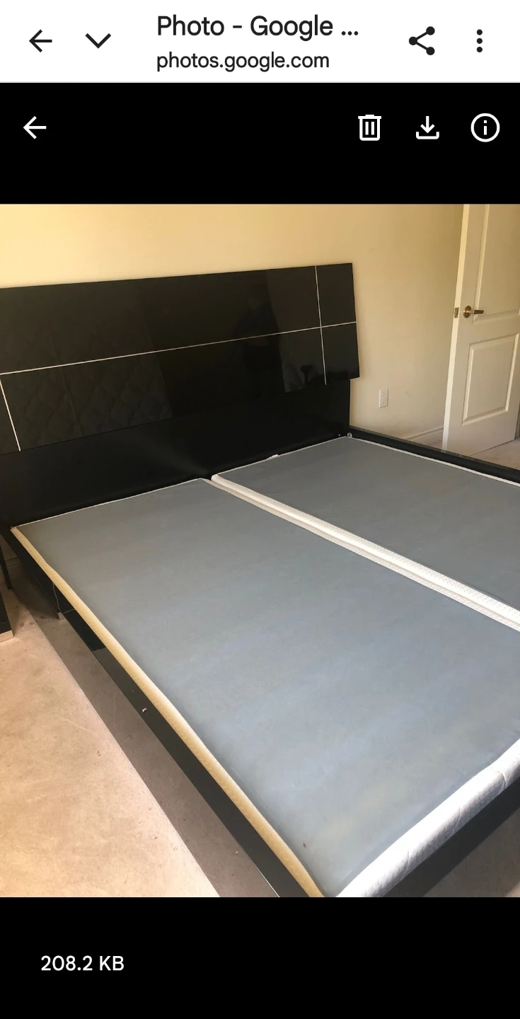 Black Modern Platform Bedroom Set with Glossy Headboard - photo 5