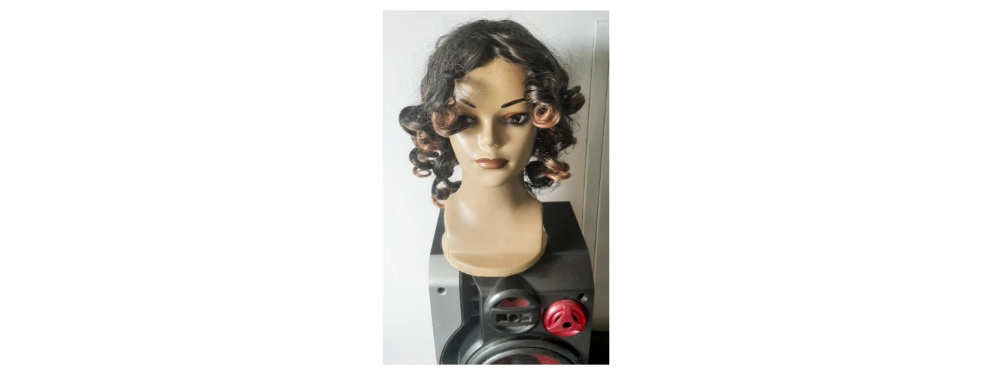 Wig - Curly Brown and Blonde Highlights