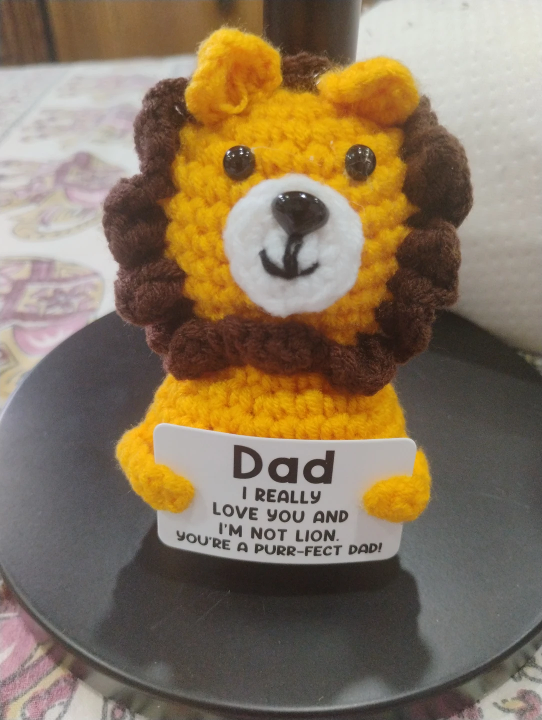 Crocheted Lion "Dad" Gift