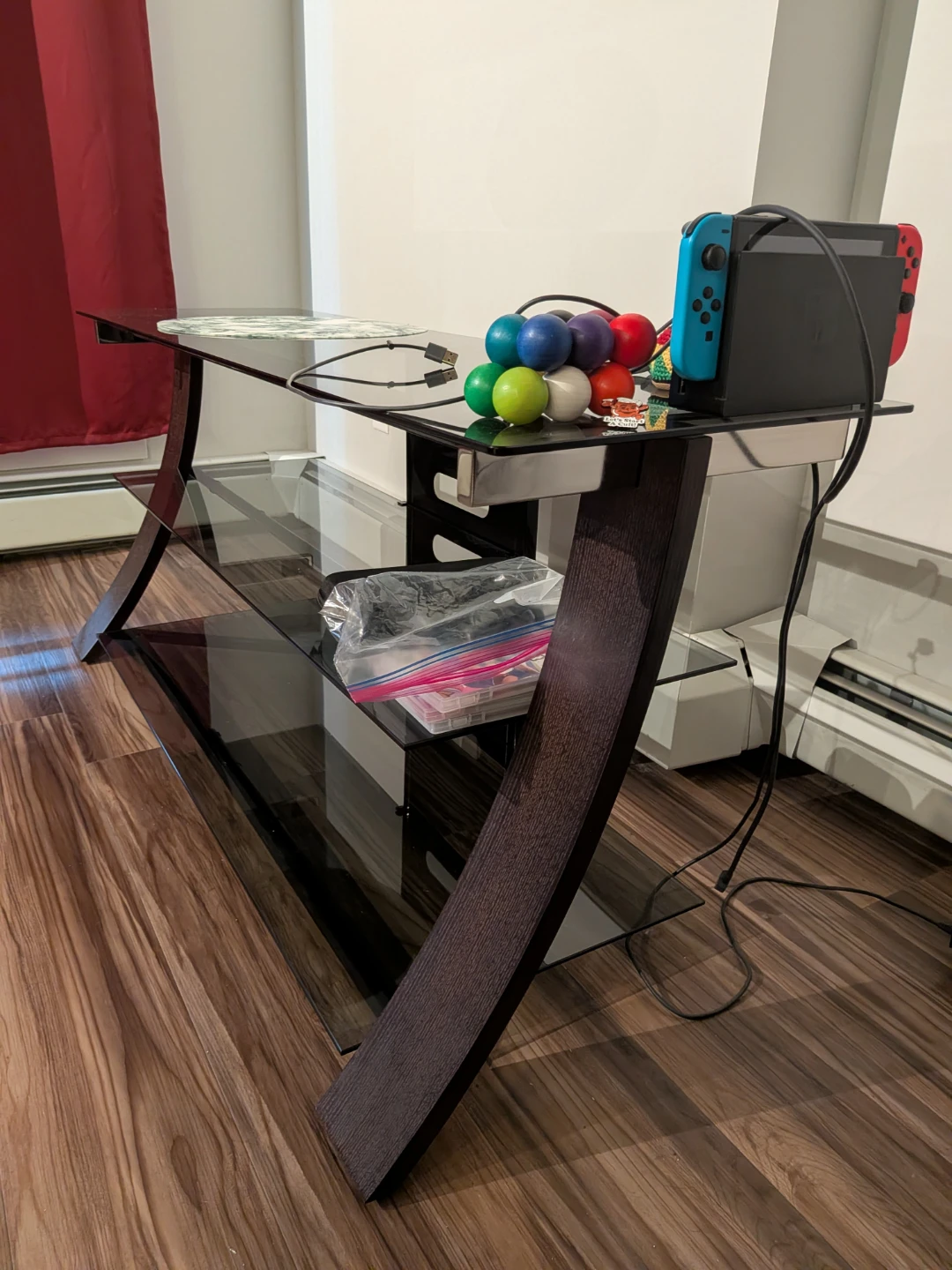 Glass TV Stand – 3 Shelves