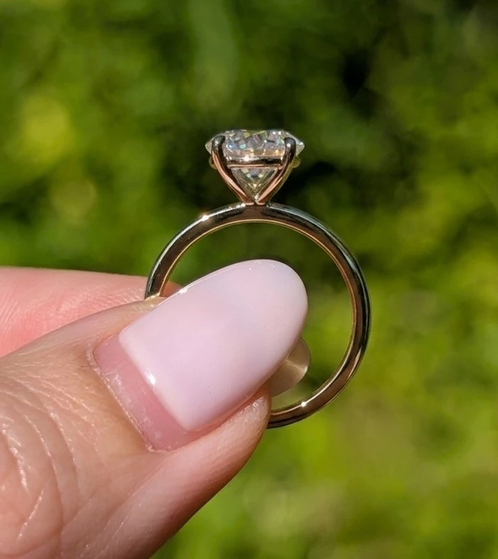 14K solid gold 2ct moissanite engagement ring | size 5 - photo 2