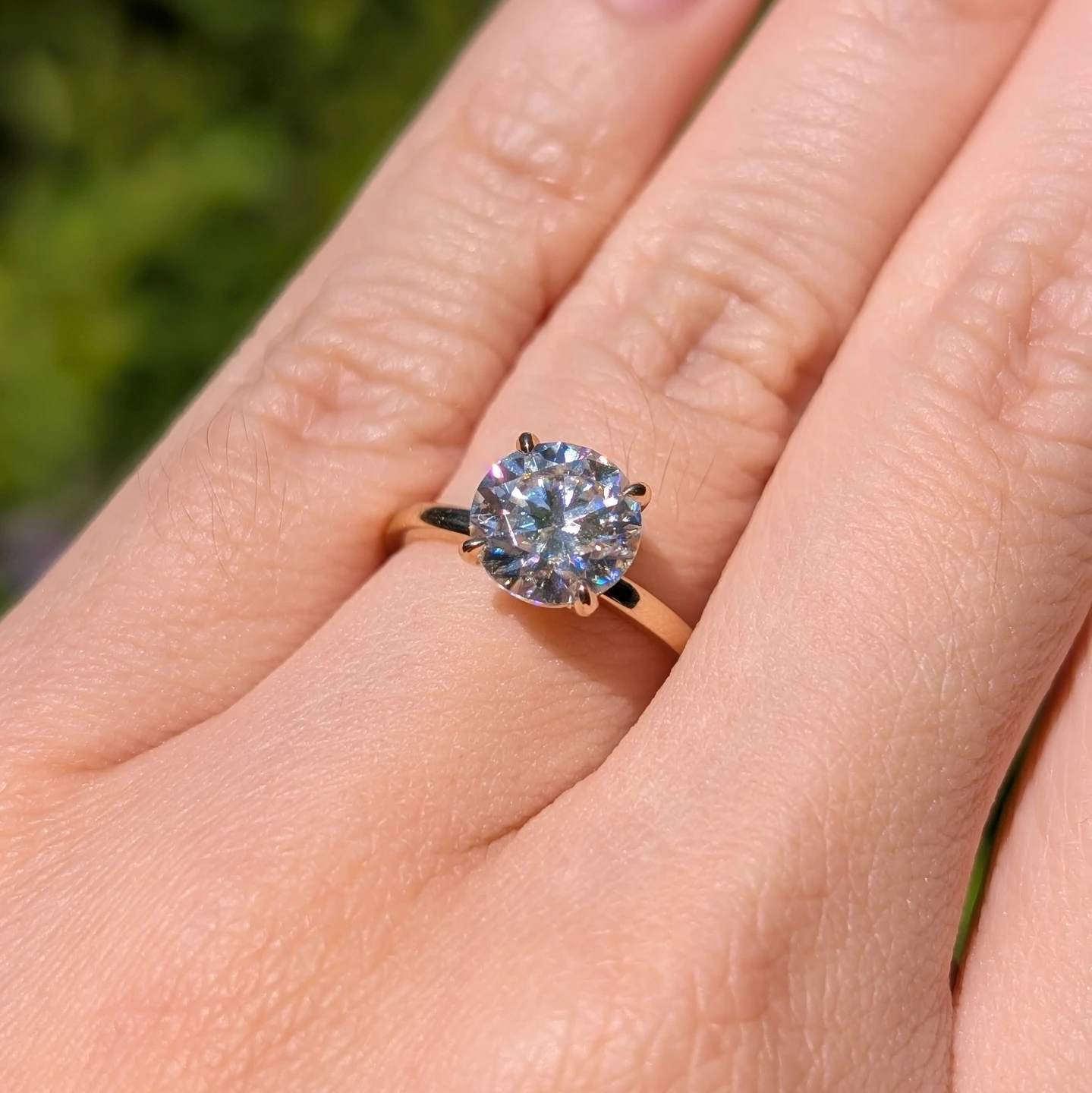 14K solid gold 2ct moissanite engagement ring | size 5 - photo 3