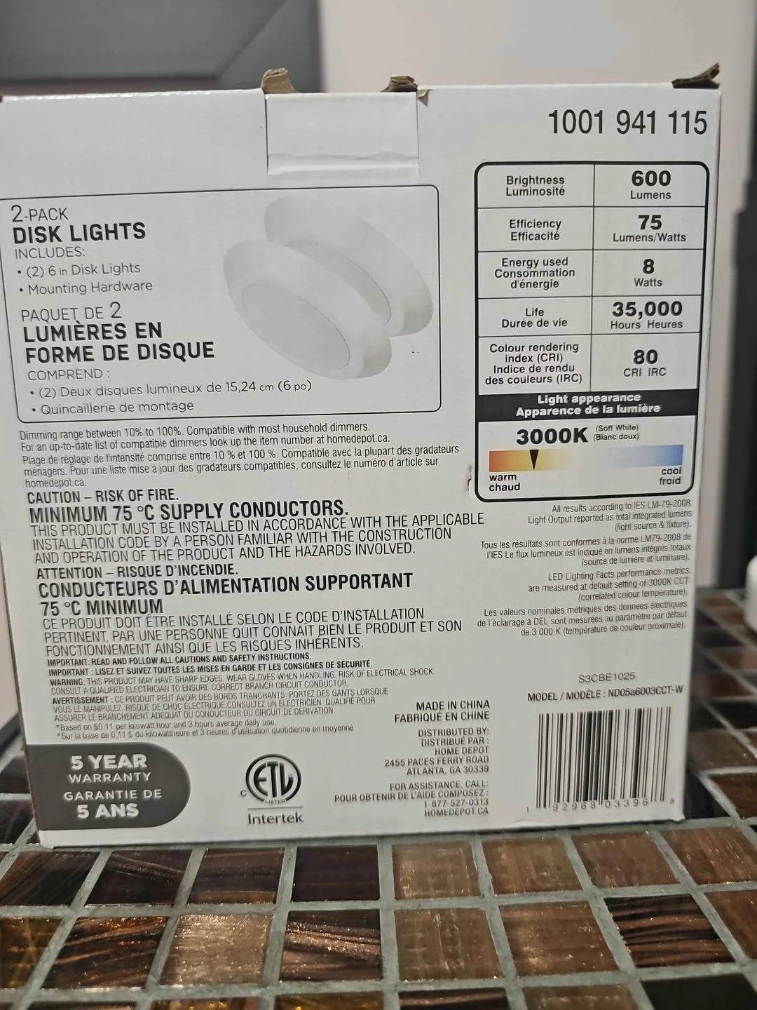 Brand new Commercial Electric 6-inch LED Disk Lights – 2-pack - photo 2
