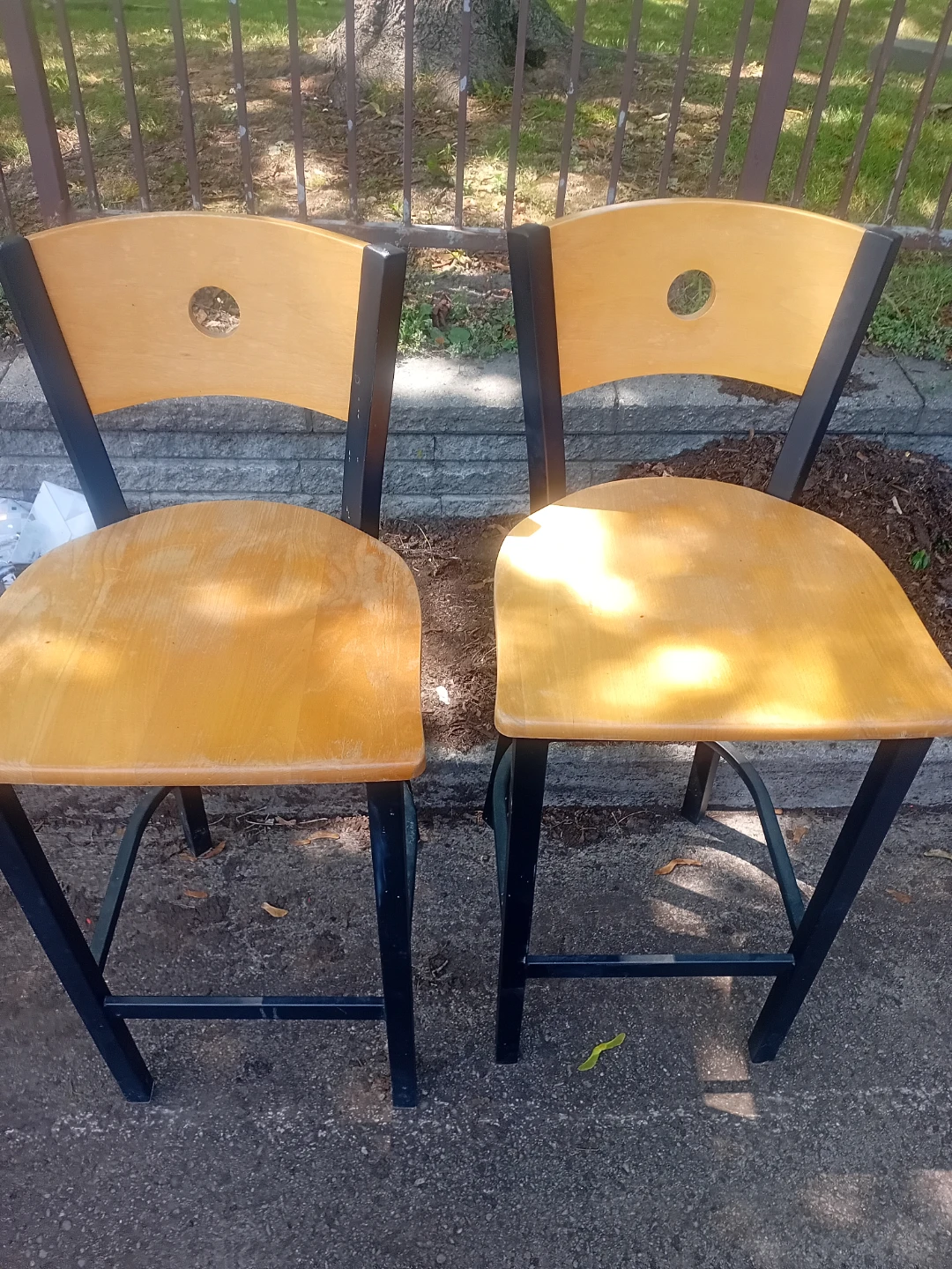 Two Wooden Bar Stools - photo 2
