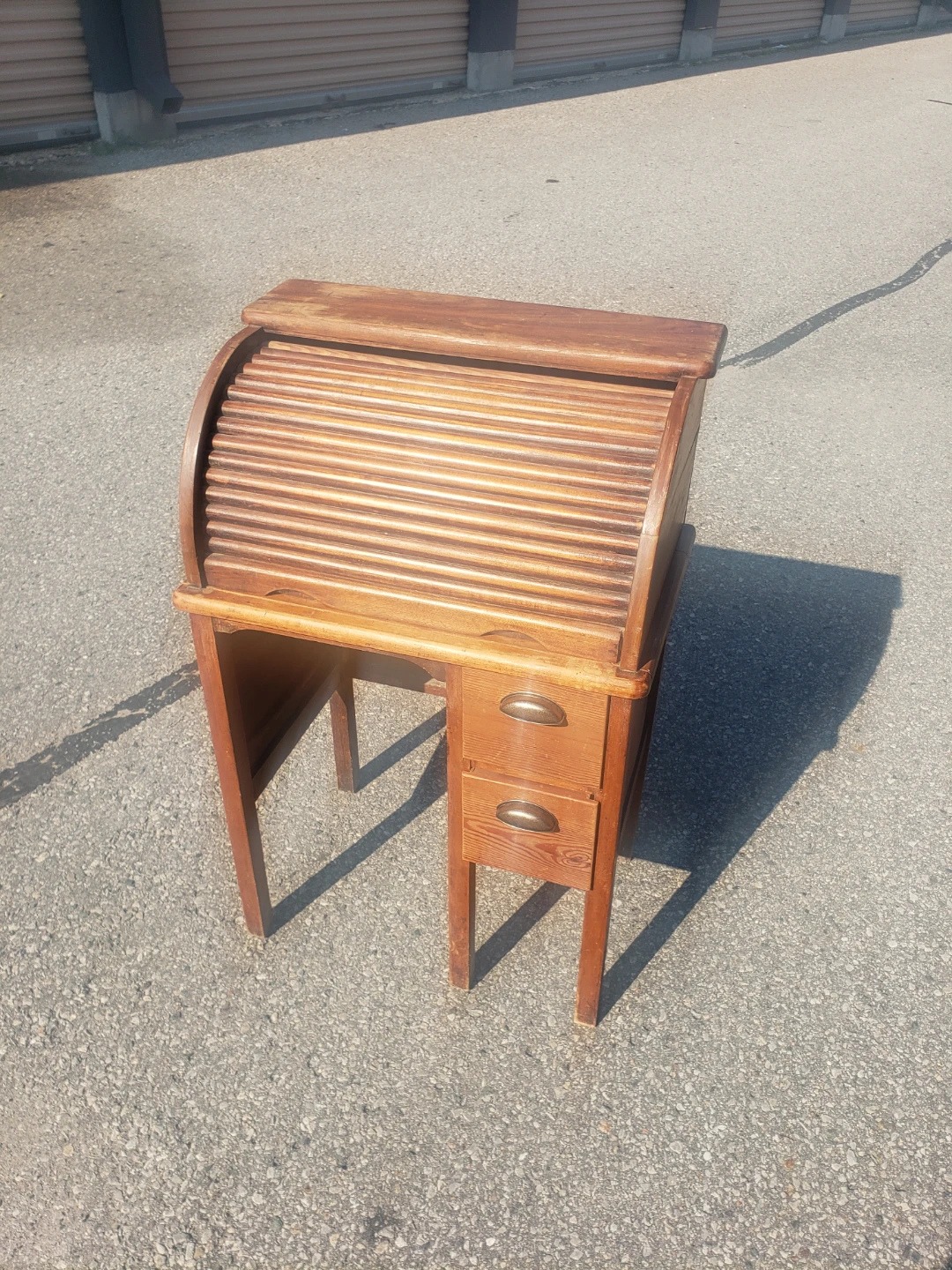 Vintage Oak Roll Top Desk