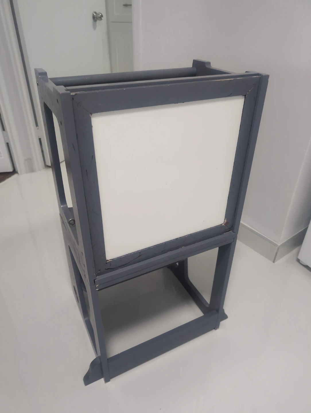 Grey Woodeni Kitchen Helper Tower