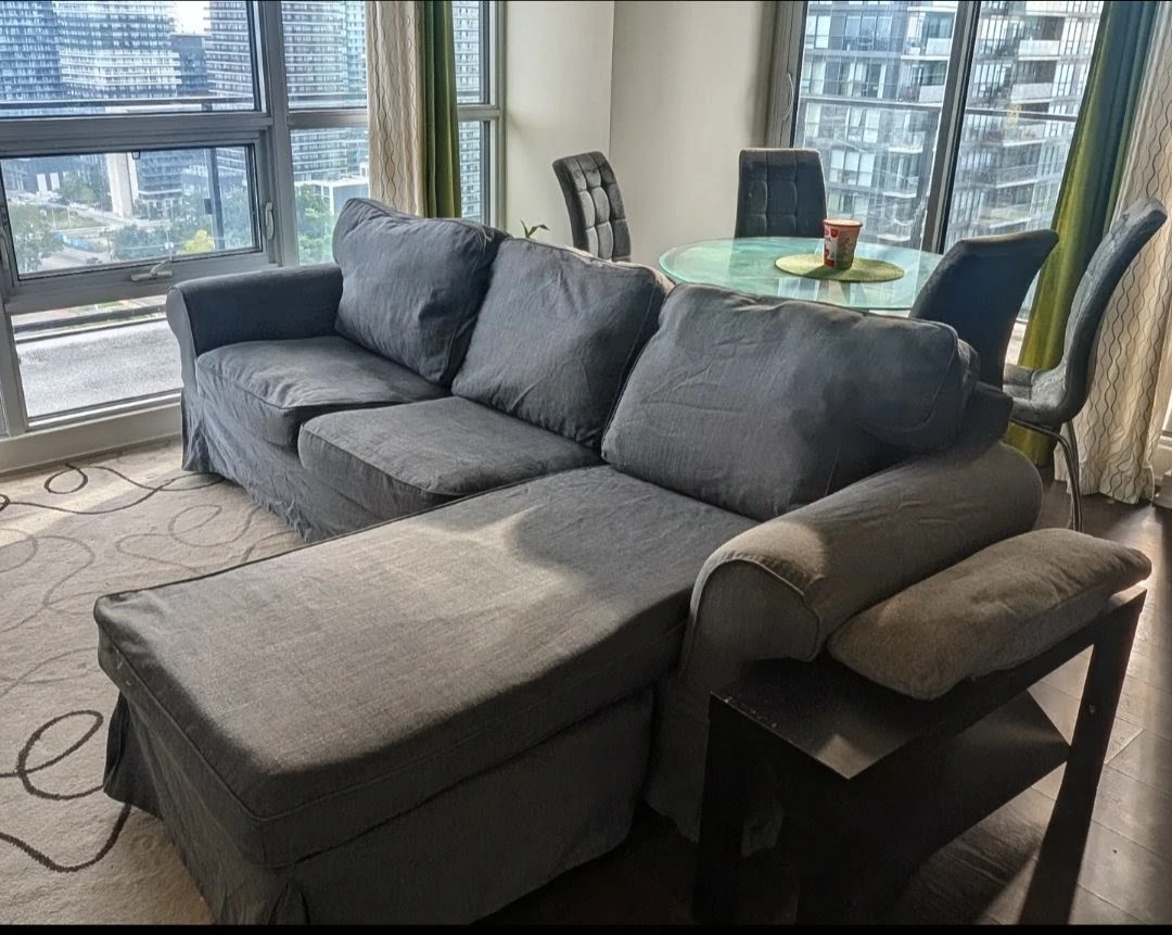 Ikea Gray Fabric Sectional Sofa/couch - photo 2