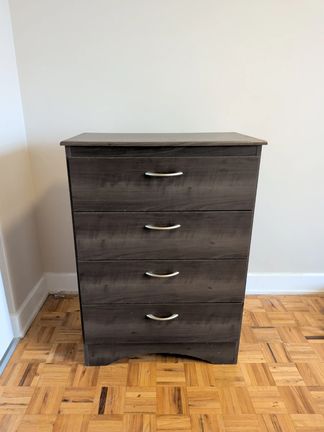 Dark Wood 4-Drawer Dresser