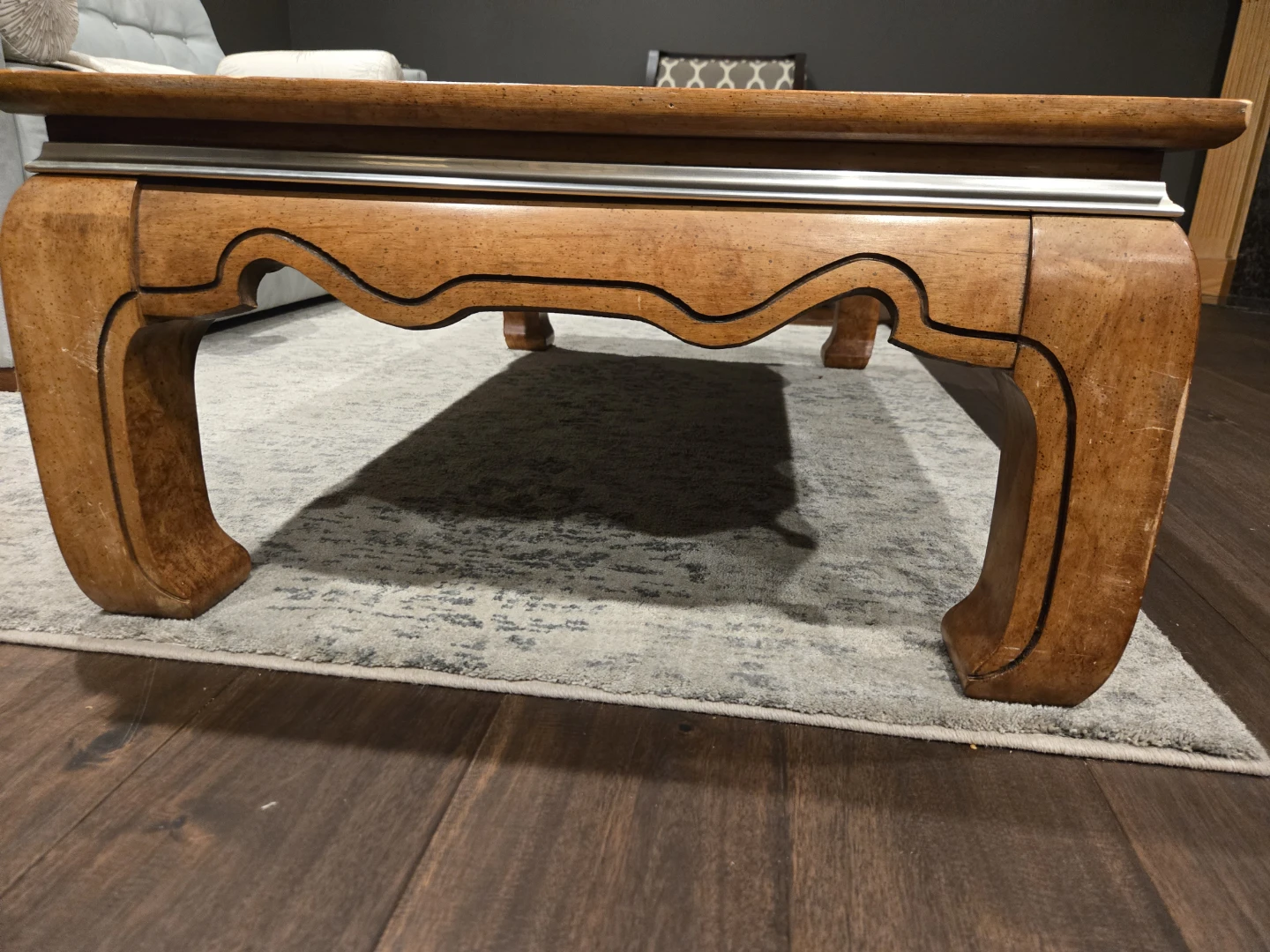 Vintage Ming Style Carved Wood Coffee Table - photo 3