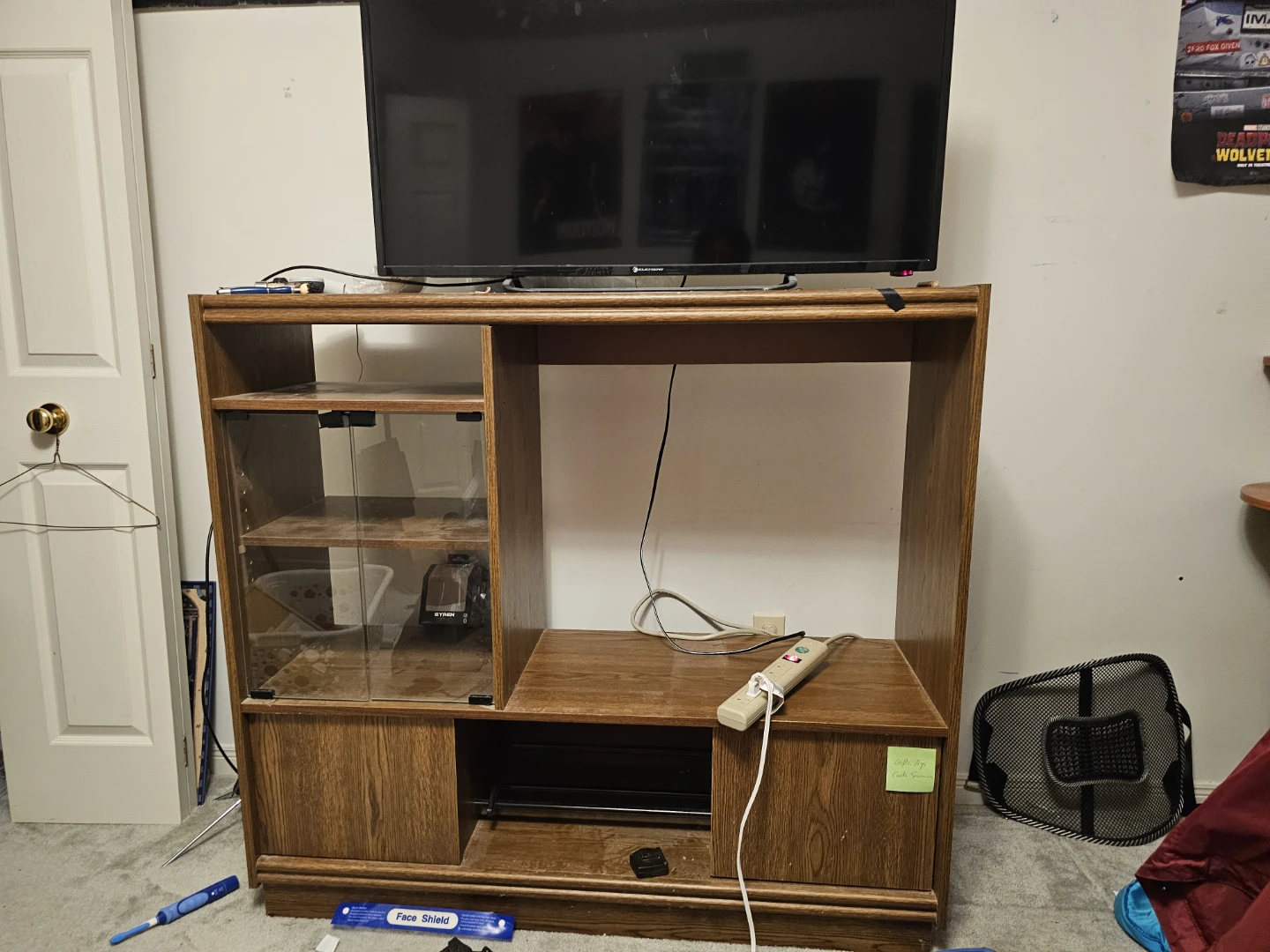 Oak TV Stand with Storage