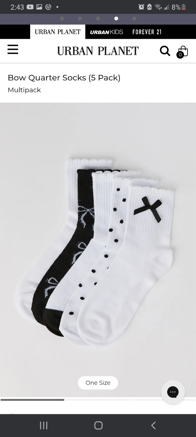 Urban Planet Bow Quarter Socks (4 Pack)