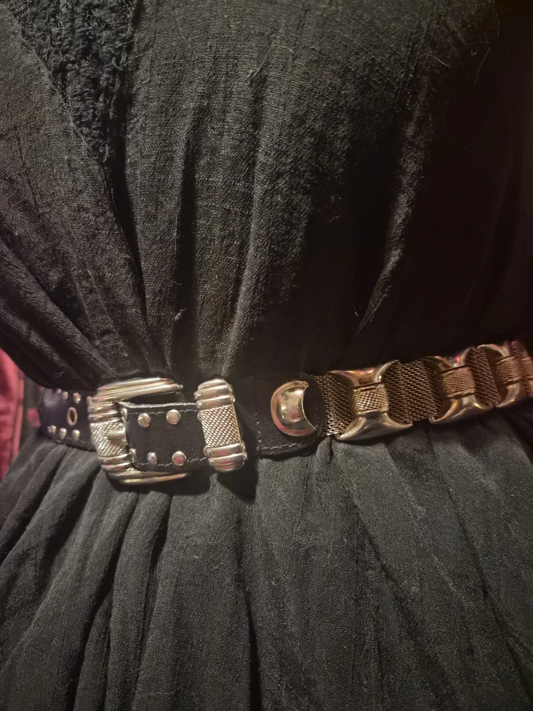 Medieval revival  Silver and Black Studded Belt - photo 3