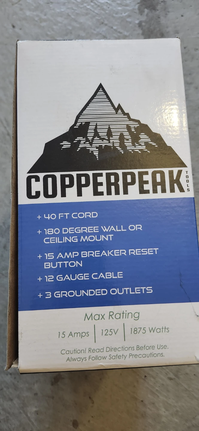 Copper Peak 40ft Retractable Extension Cord Reel - photo 2