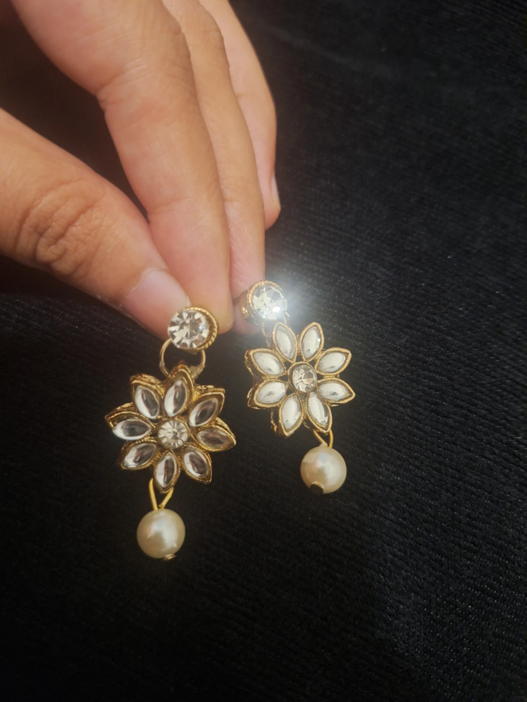 Pearl and Crystal Flower Jewellery Set - photo 2