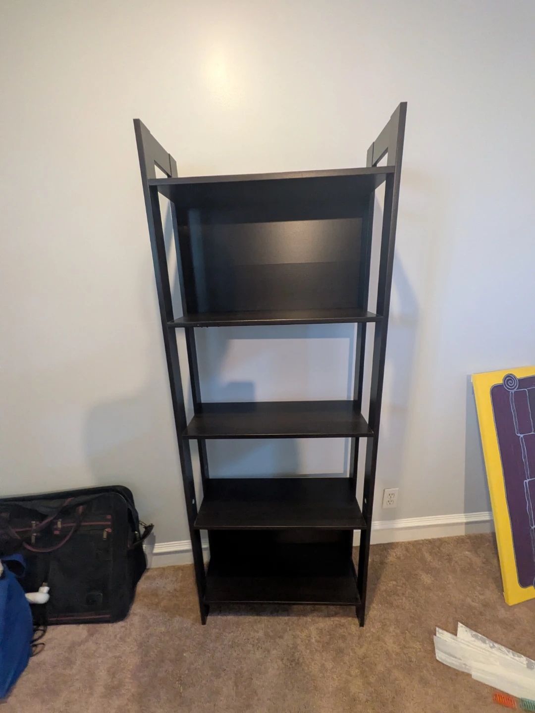 Dark Wood Ladder Shelf