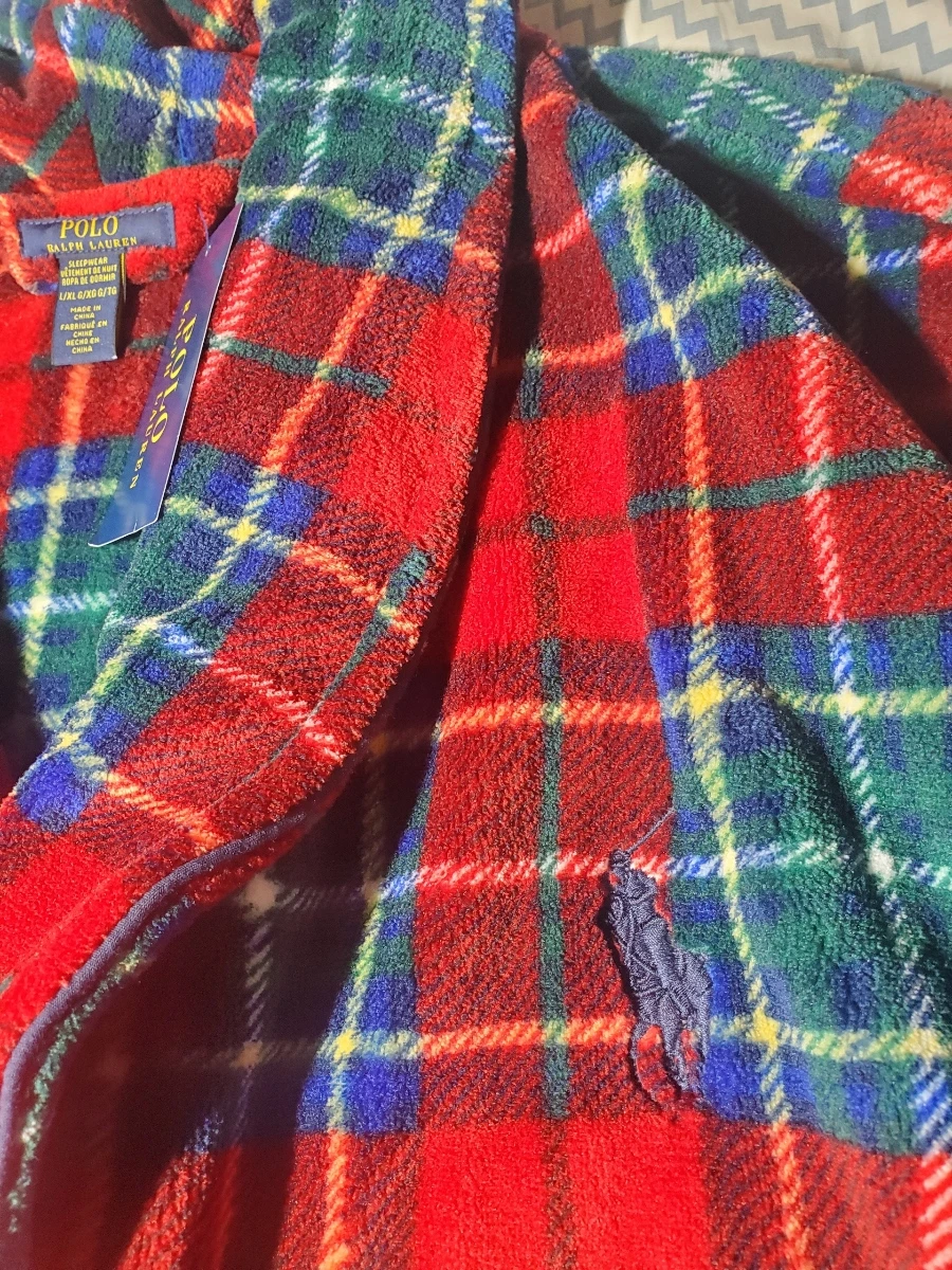 NEW. UNISEX. RALPH LAUREN POLO  PLAID ROBE - photo 2