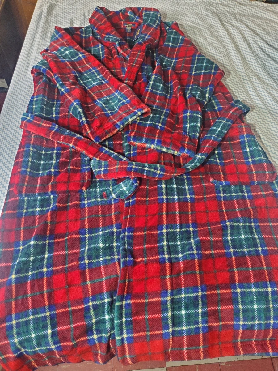 NEW. UNISEX. RALPH LAUREN POLO  PLAID ROBE - photo 3