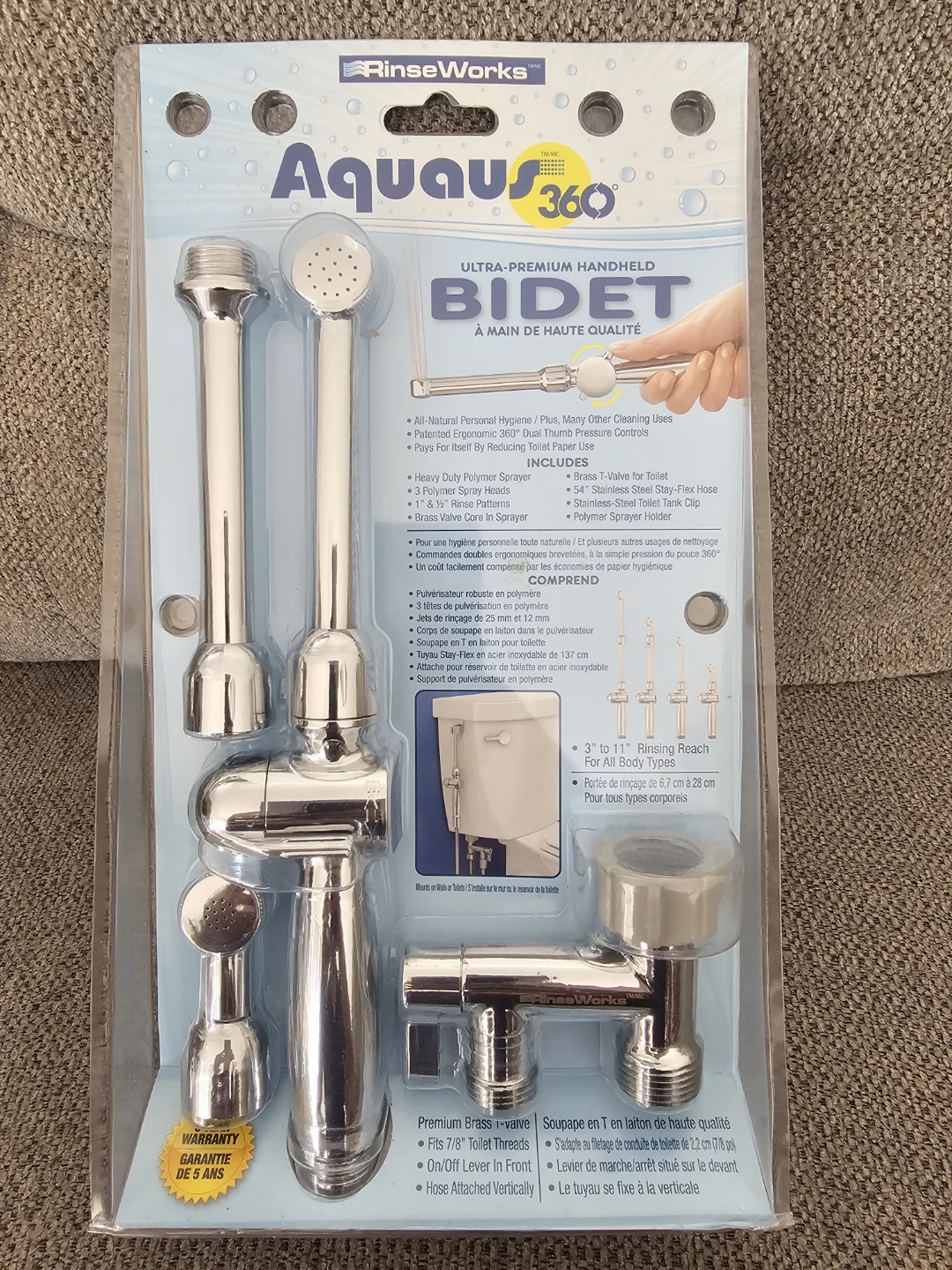 RinseWorks Aquaus 360 Handheld Bidet Sprayer Set