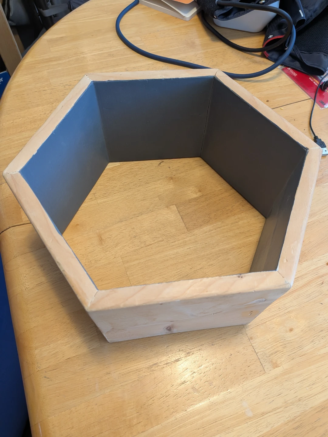 Wooden Hexagon Shelf