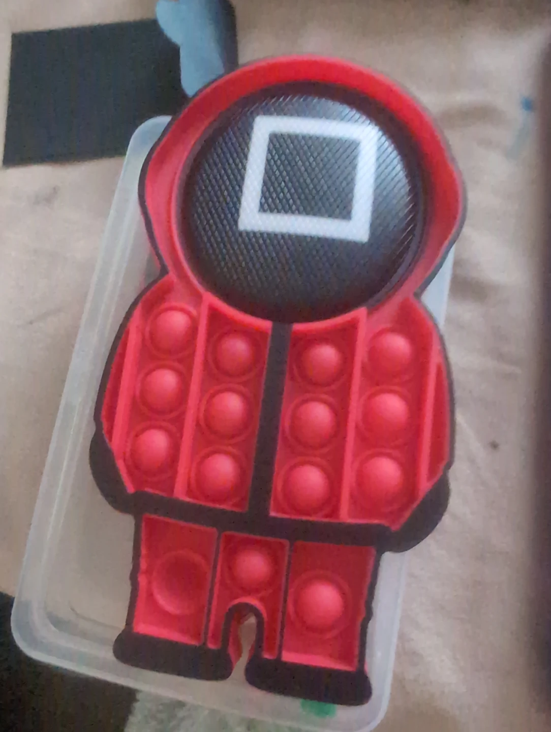 Red Squid Game Square Guard Pop It