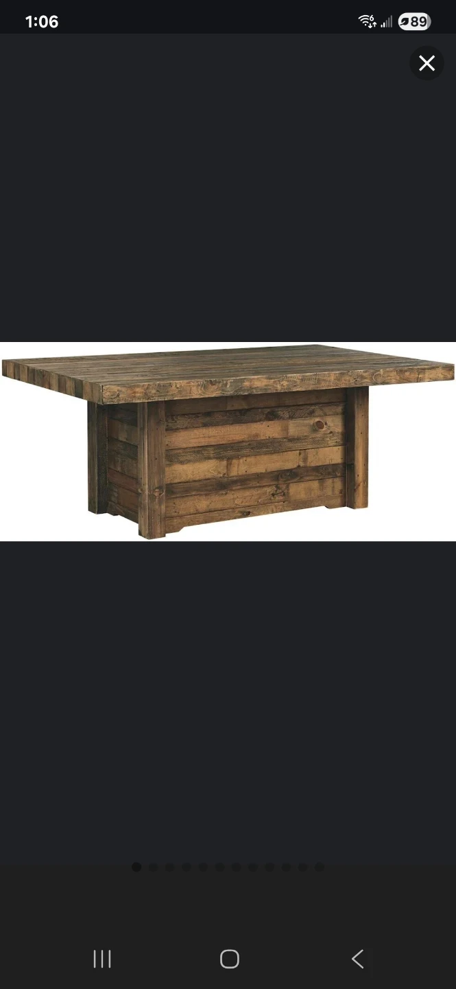 Rustic Wooden Dining Table with Bench