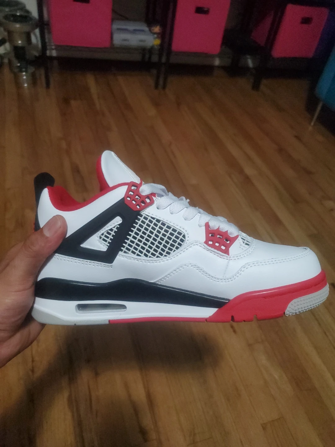 Air Jordan 4 Retro White/Fire Red-Black-Tech Grey - photo 2