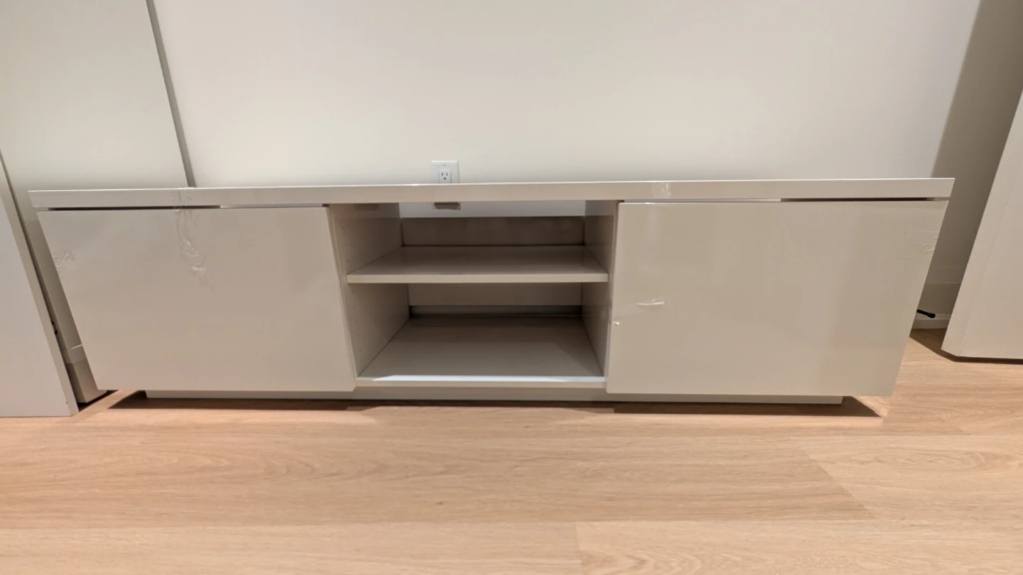 IKEA BYÅS TV bench, high gloss white, - photo 2
