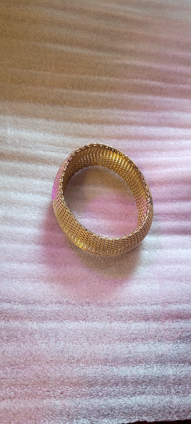 Gold Tone Mesh Bangle Bracelet - photo 4