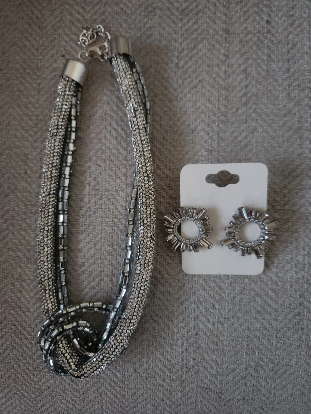 Sparkly Necklace and Earrings Set