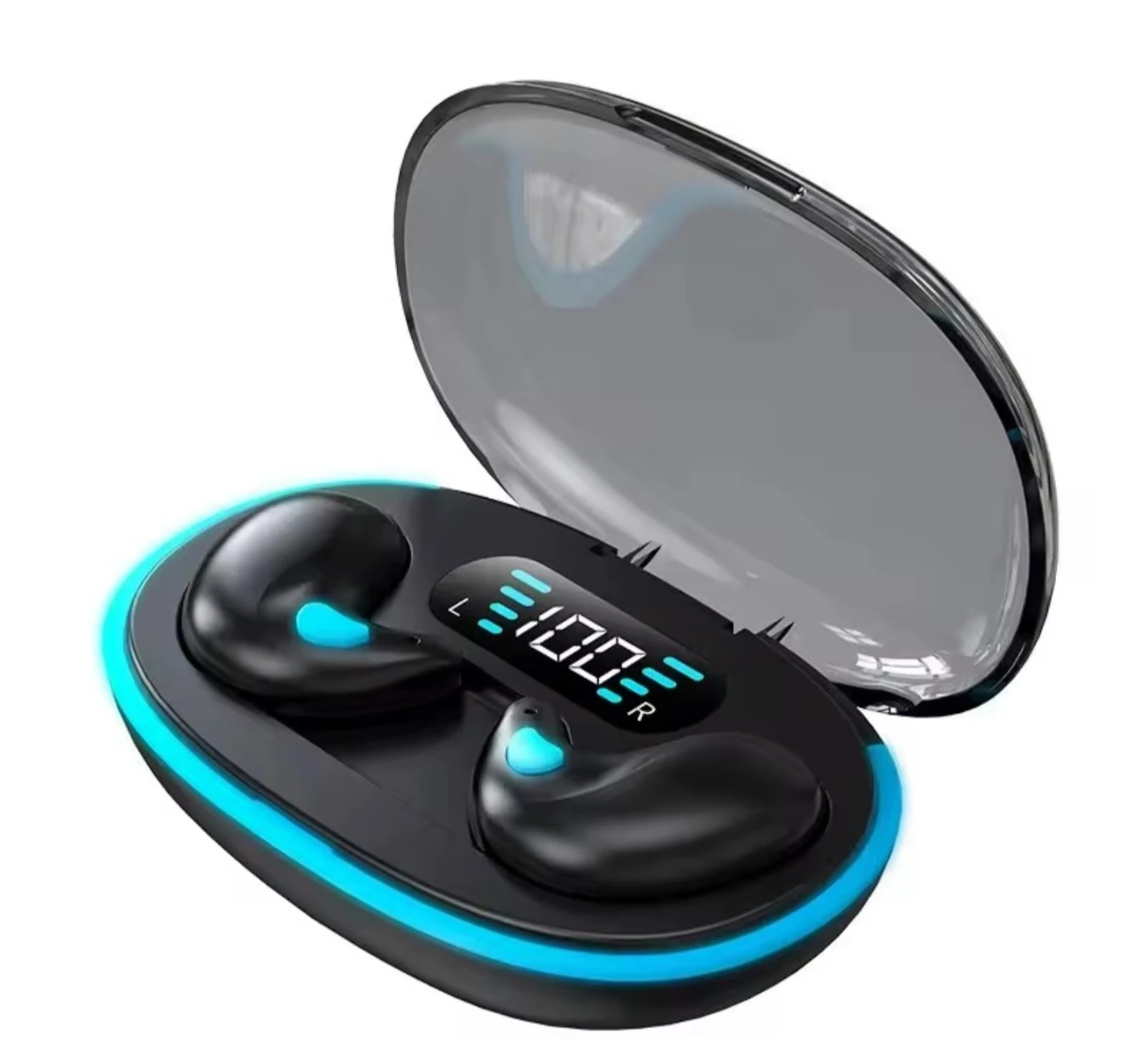 Black Wireless Earbuds with Charging Case