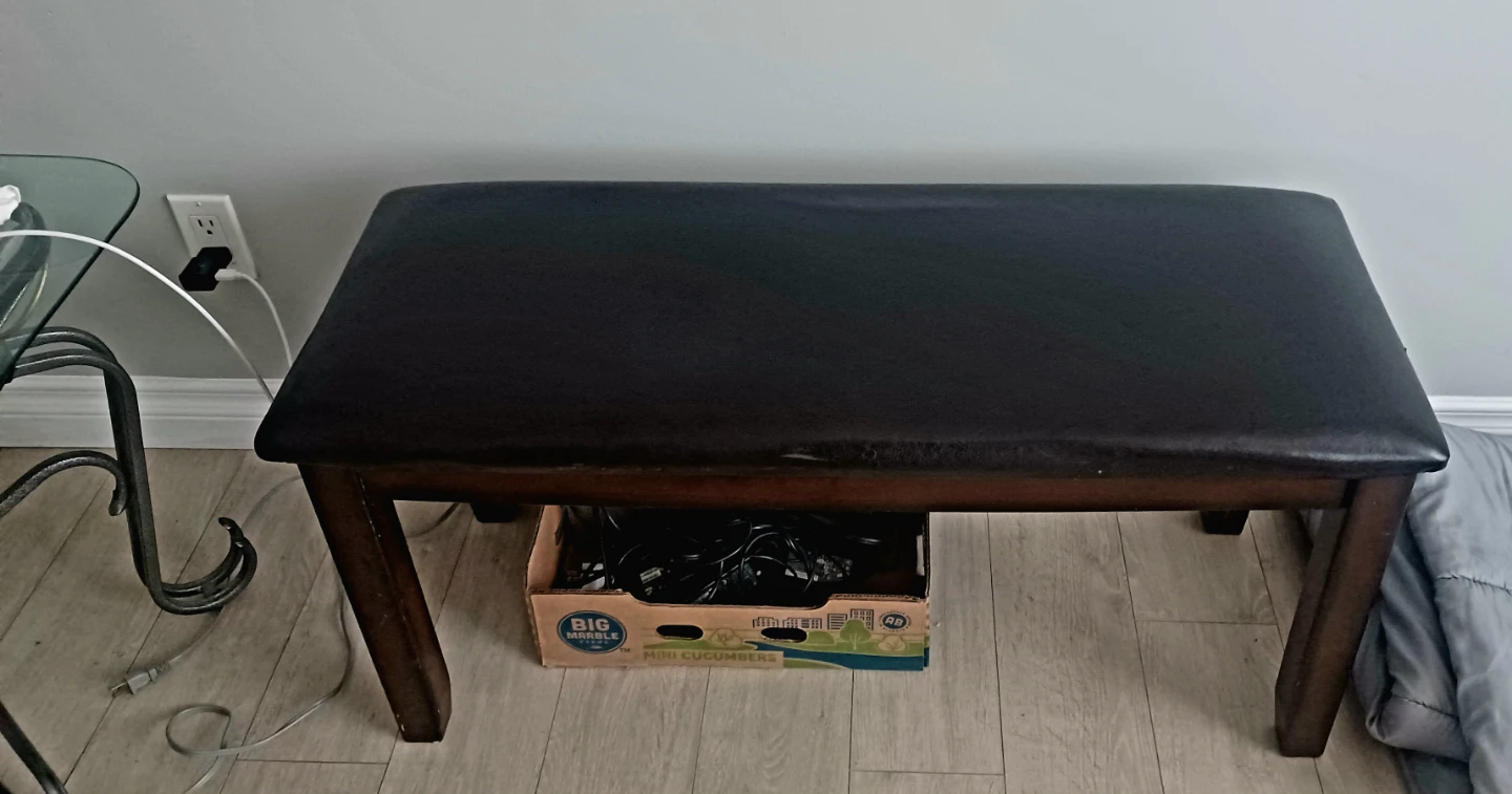 Dark Brown Padded Bench