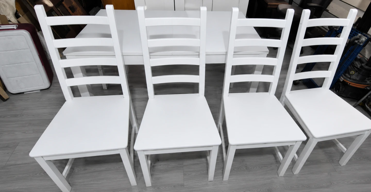 White Dining Table with 4 Chairs - photo 2