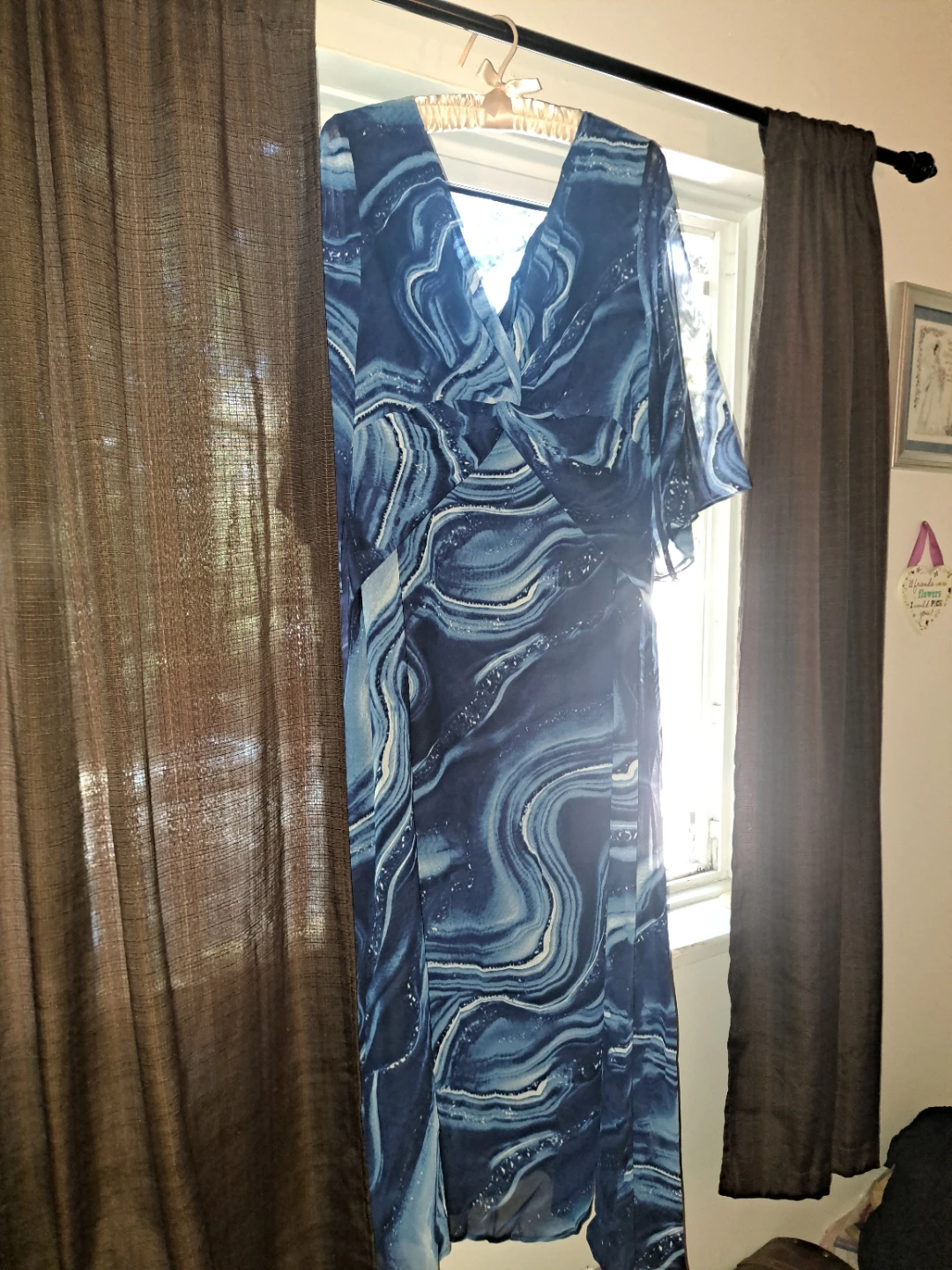 Blue Marbled Print Maxi Dress - photo 2