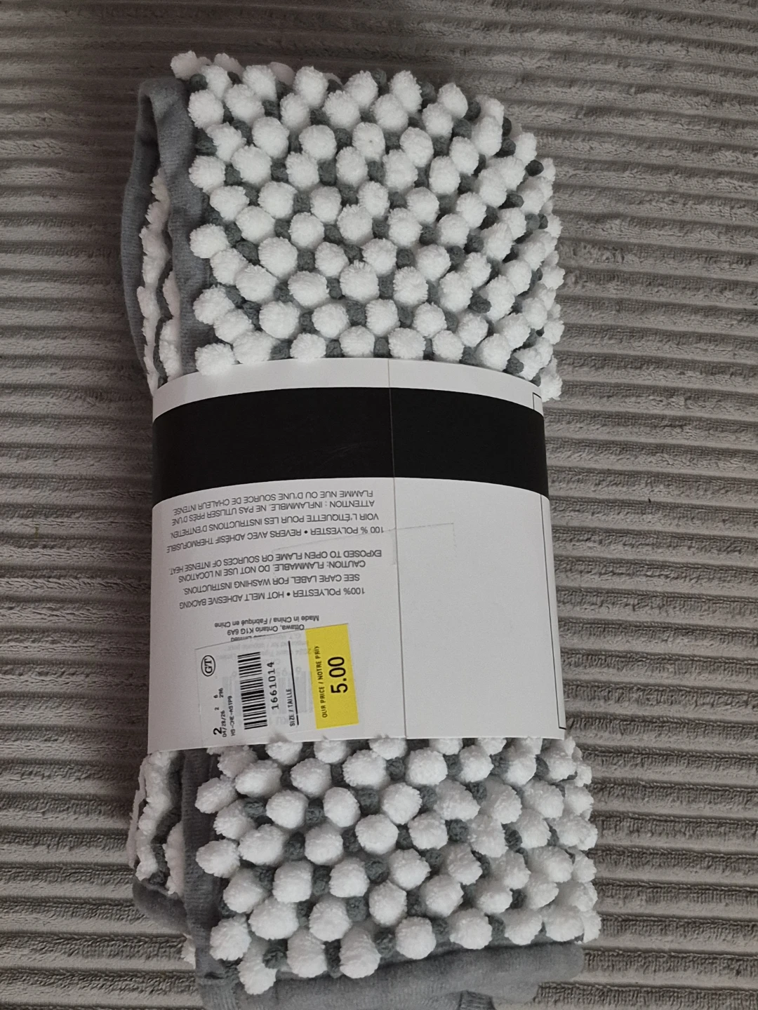 BN)Home Styles Chenille Bath Mat - Grey