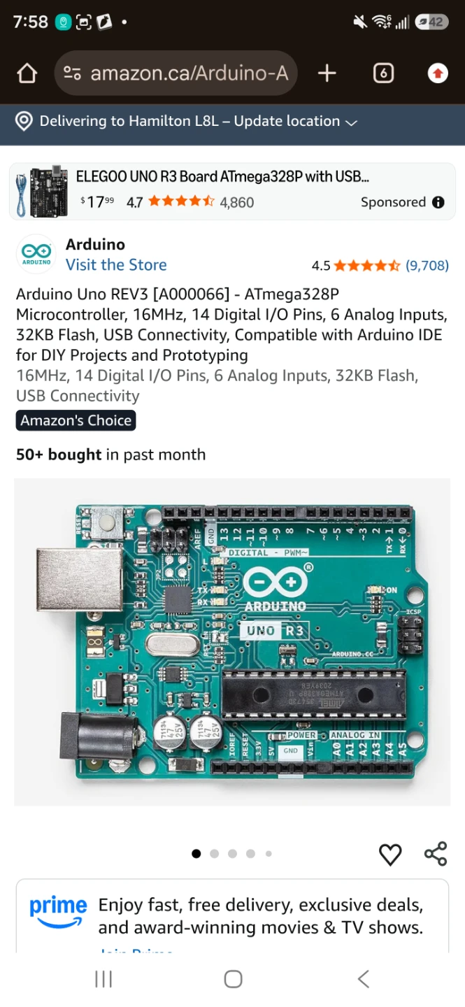 Arduino Uno REV3 Microcontroller