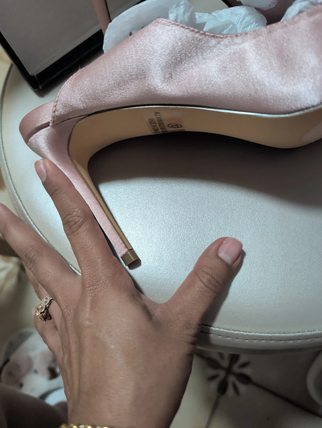 Lulus Pink Satin Mules Heels size 10 high heels - photo 5