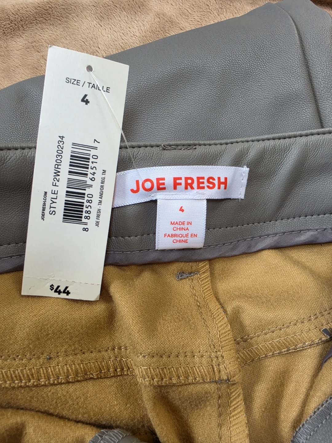 Joe Fresh Grey Faux Leather Pants Size 4 - photo 2