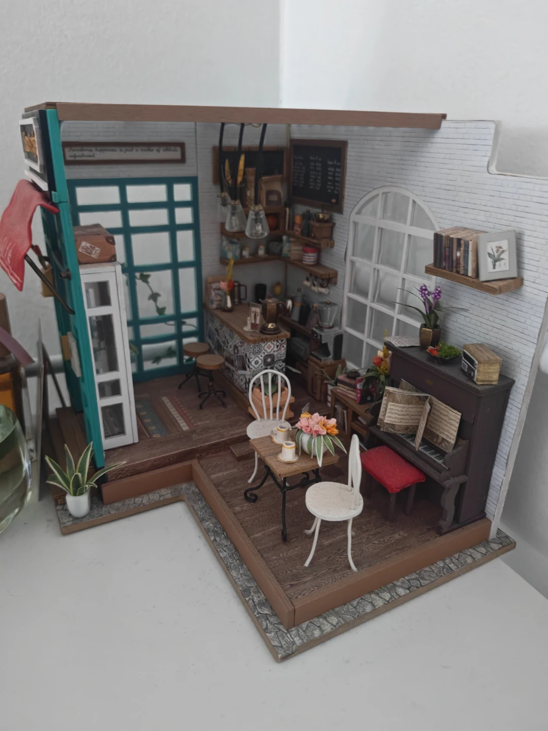 Miniature Coffee Shop & Piano Diorama Kit