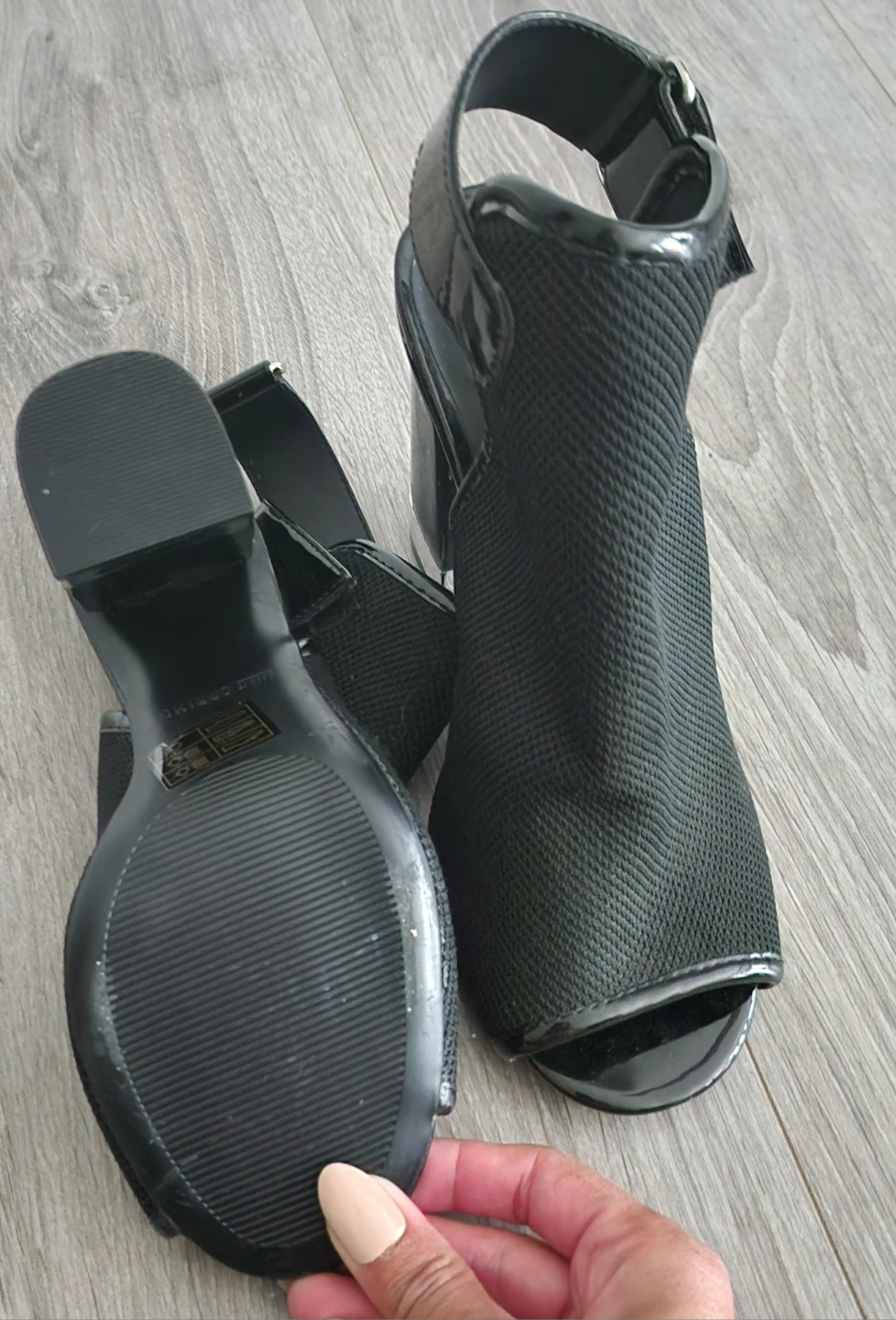 Black Peep Toe Heeled Sandals - photo 2
