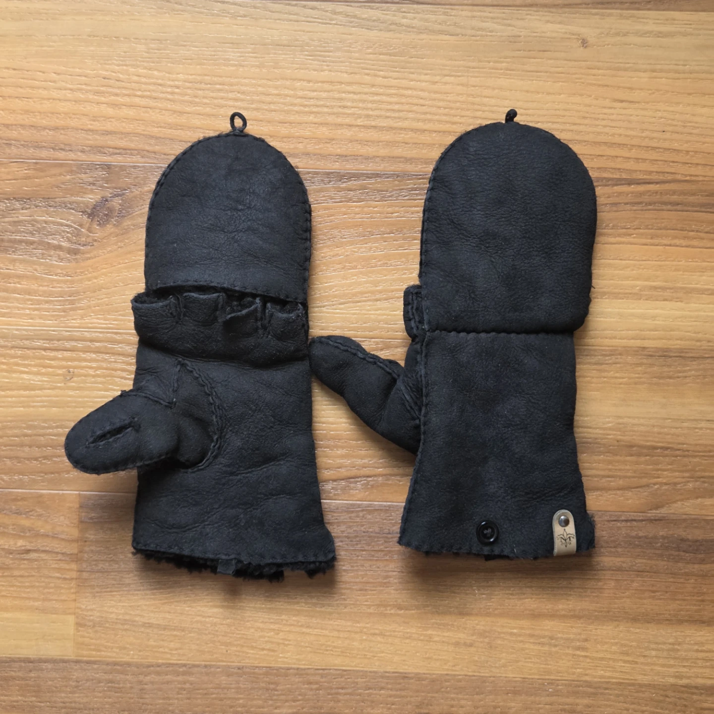 Mackage Black Convertible Mittens/Fingerless Gloves