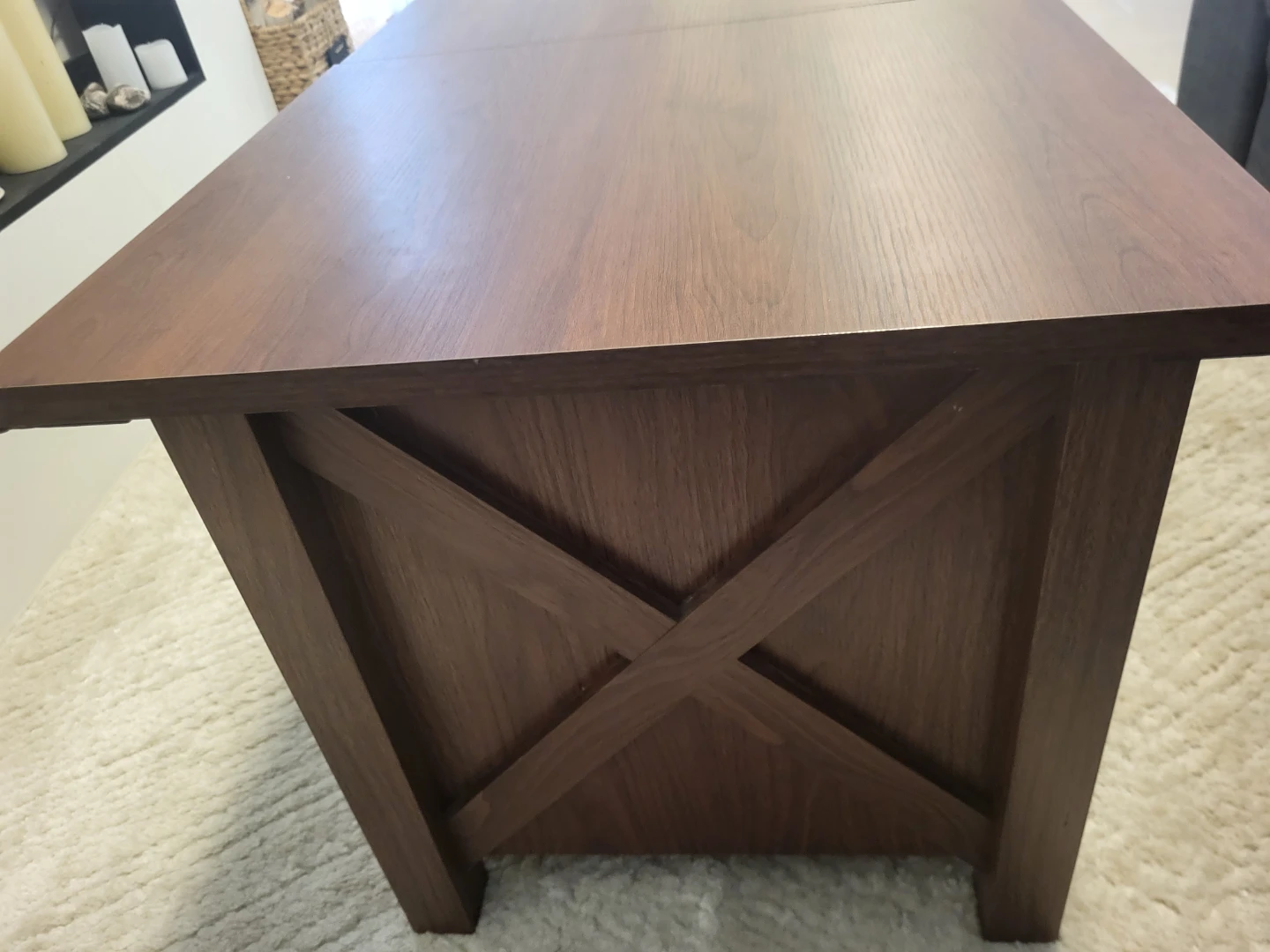 Cherry wood laminate coffee table fold out. - photo 2